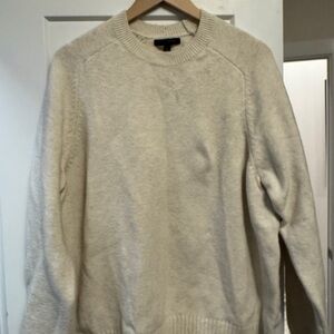 Banana Republic Men's Off-White Cream Wool Crewneck Sweater